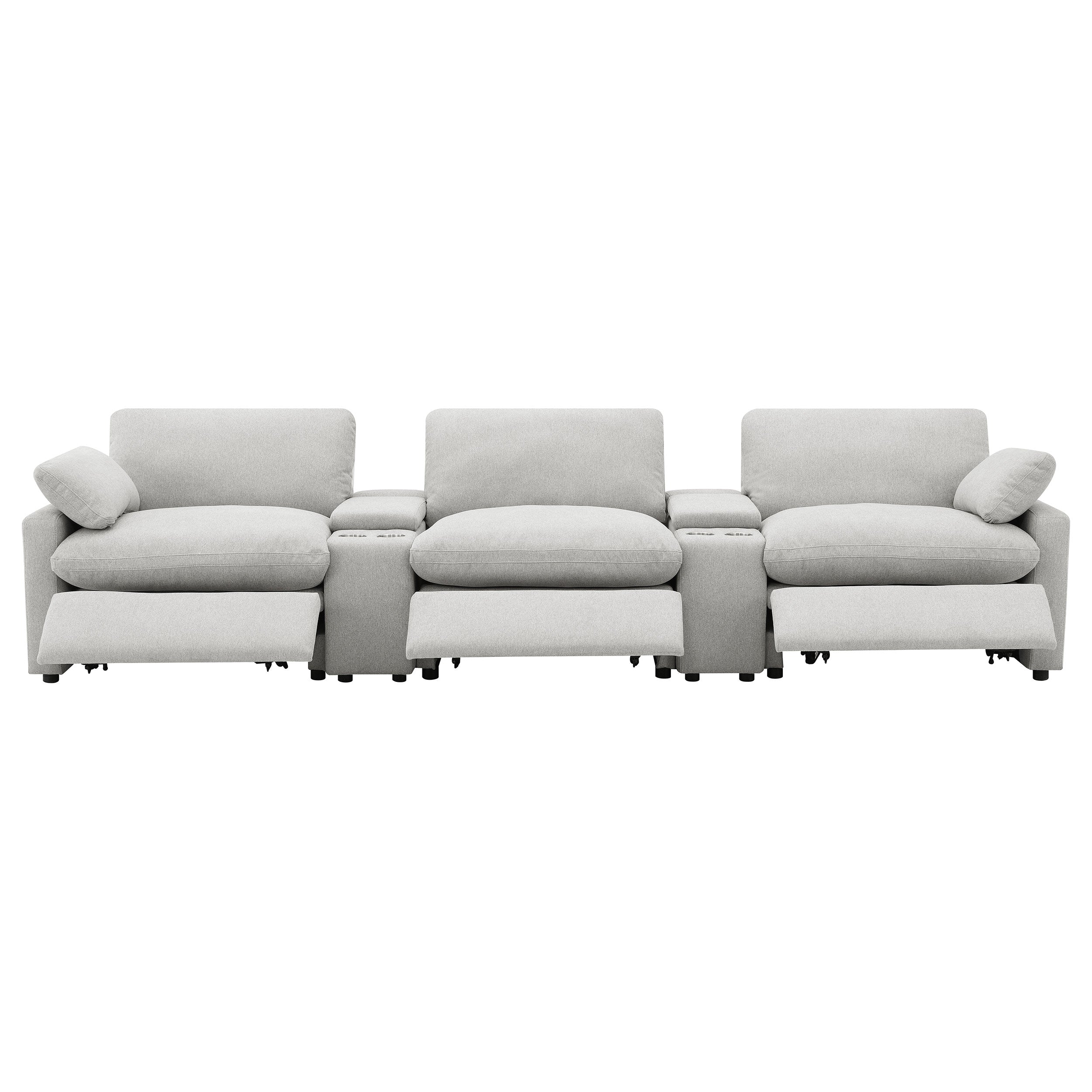 Collins  Power Reclining Home Theater Seating Dark Grey