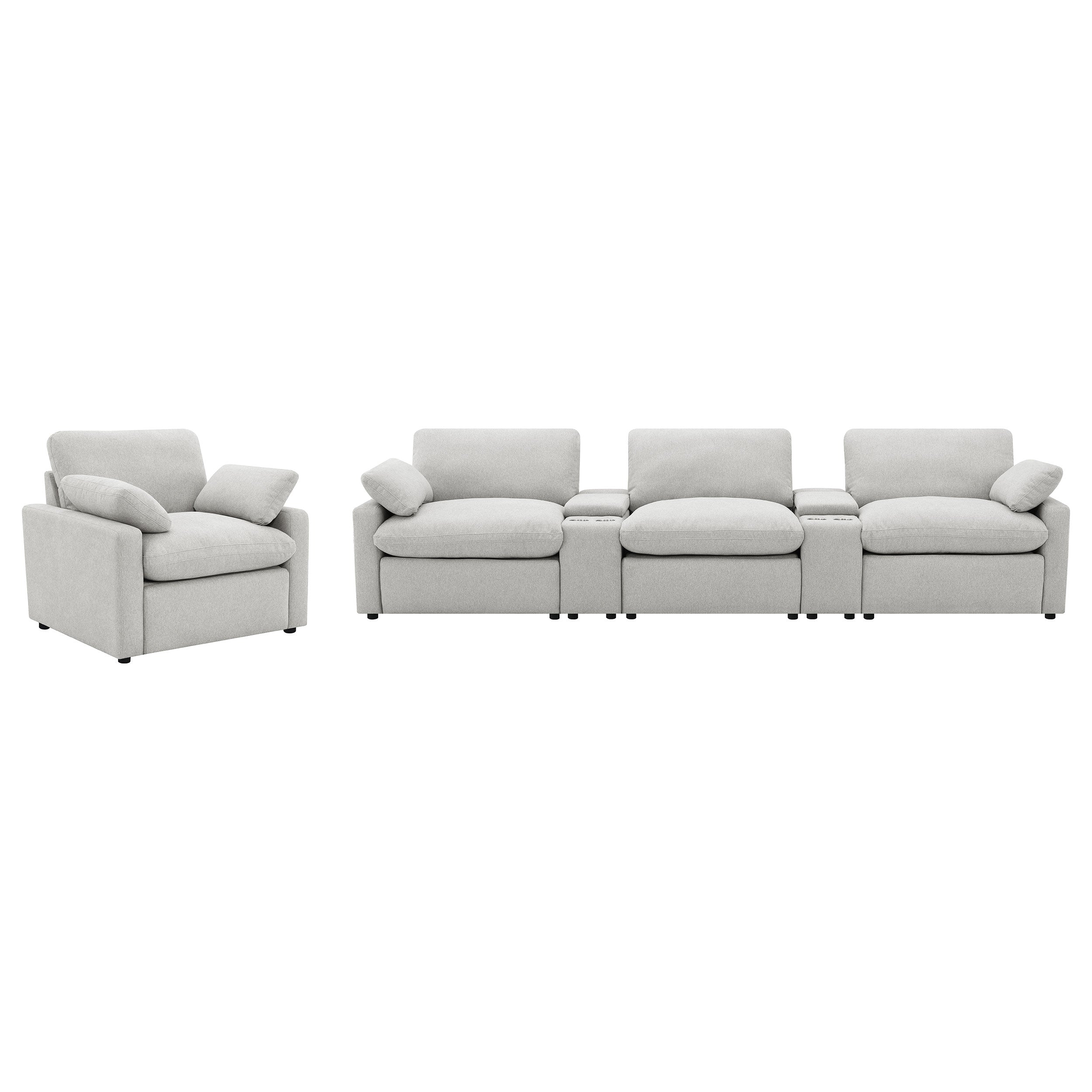 Collins  Power Reclining Home Theater Seating Dark Grey