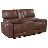 Greenfield Upholstered Power Reclining Loveseat Dove Grey