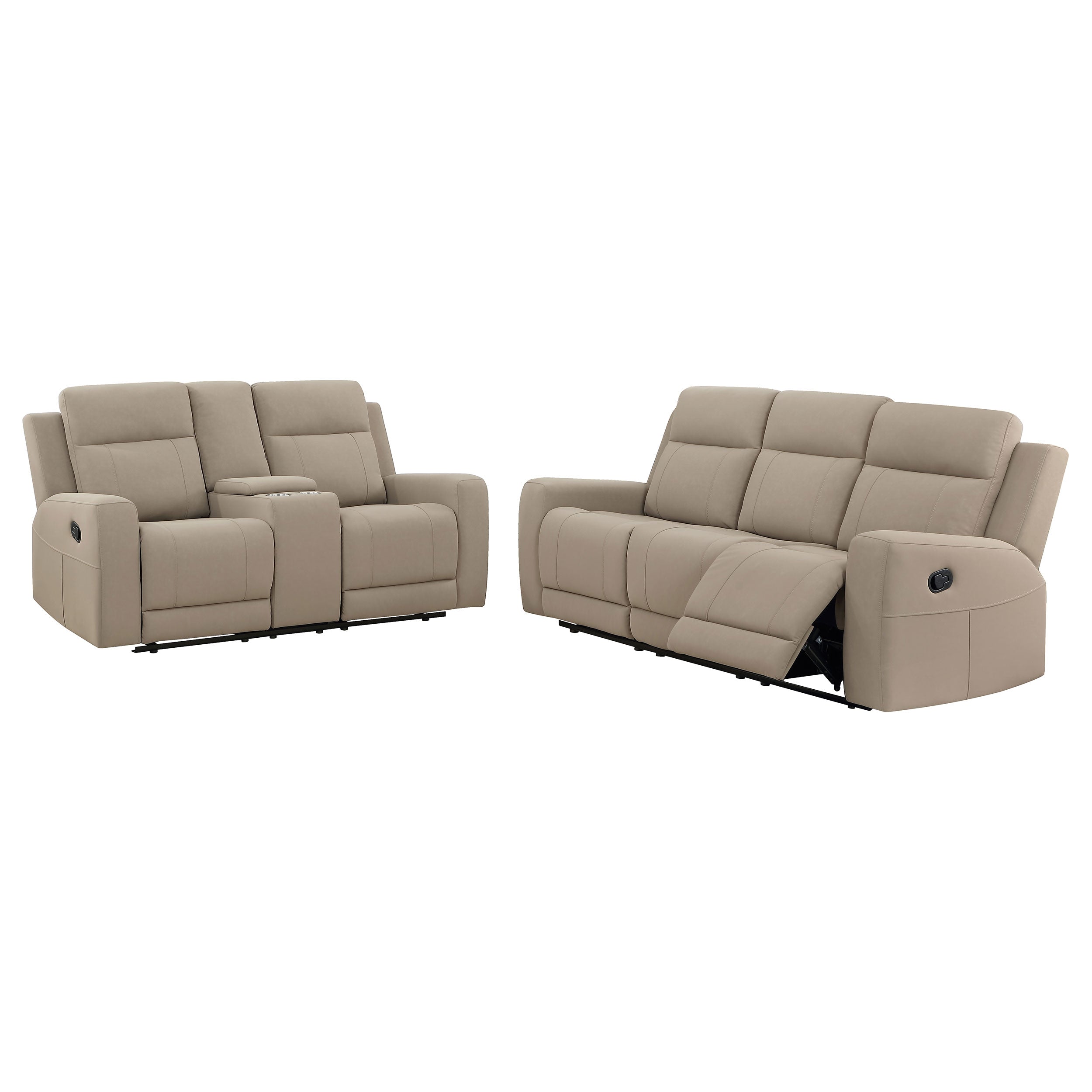 Brentwood  Upholstered Reclining Sofa Set Charcoal