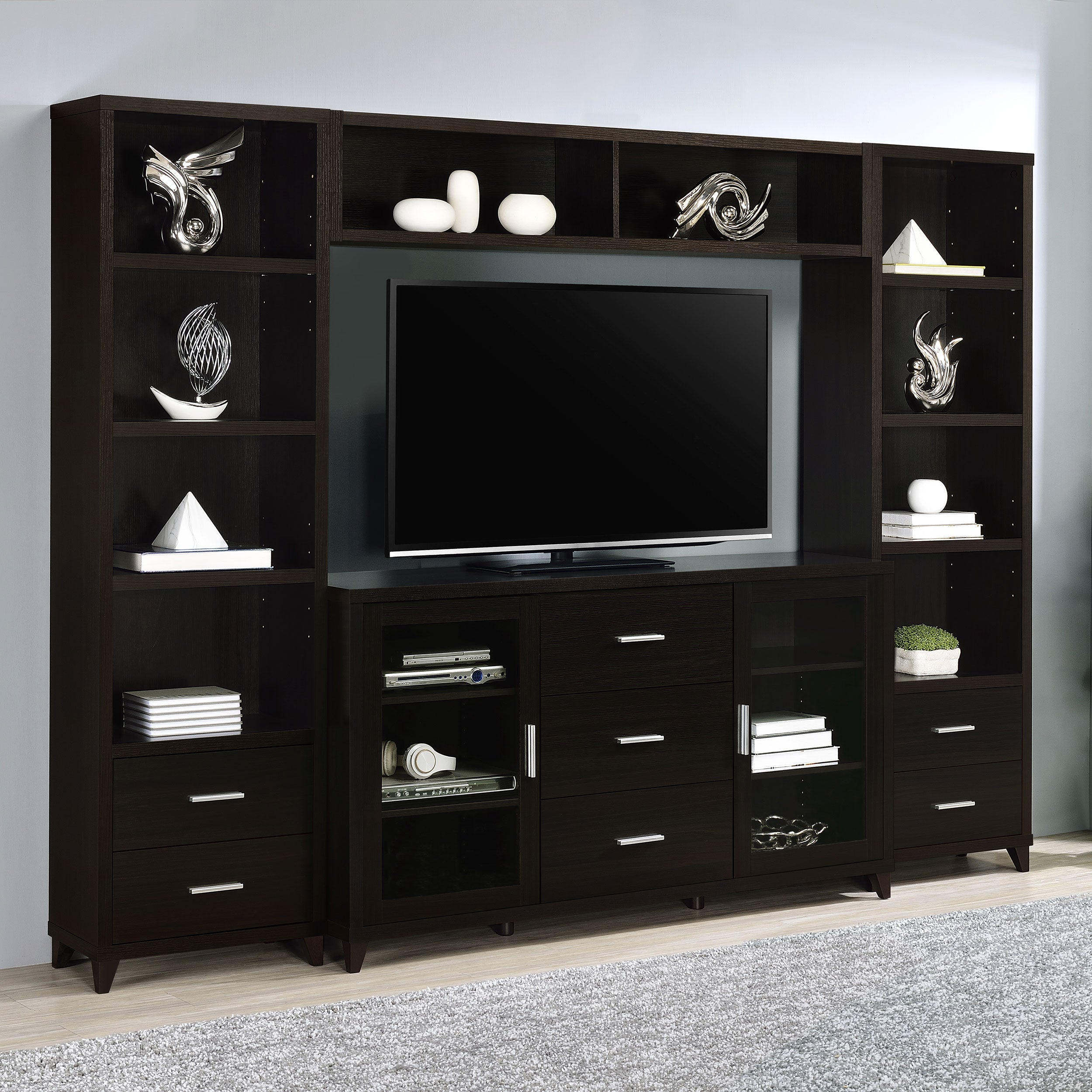 Lewes 2-door Engineered Wood 60-inch TV Stand Cappuccino