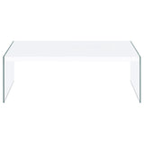 Opal Rectangular Glass Frame Coffee Table White High Gloss