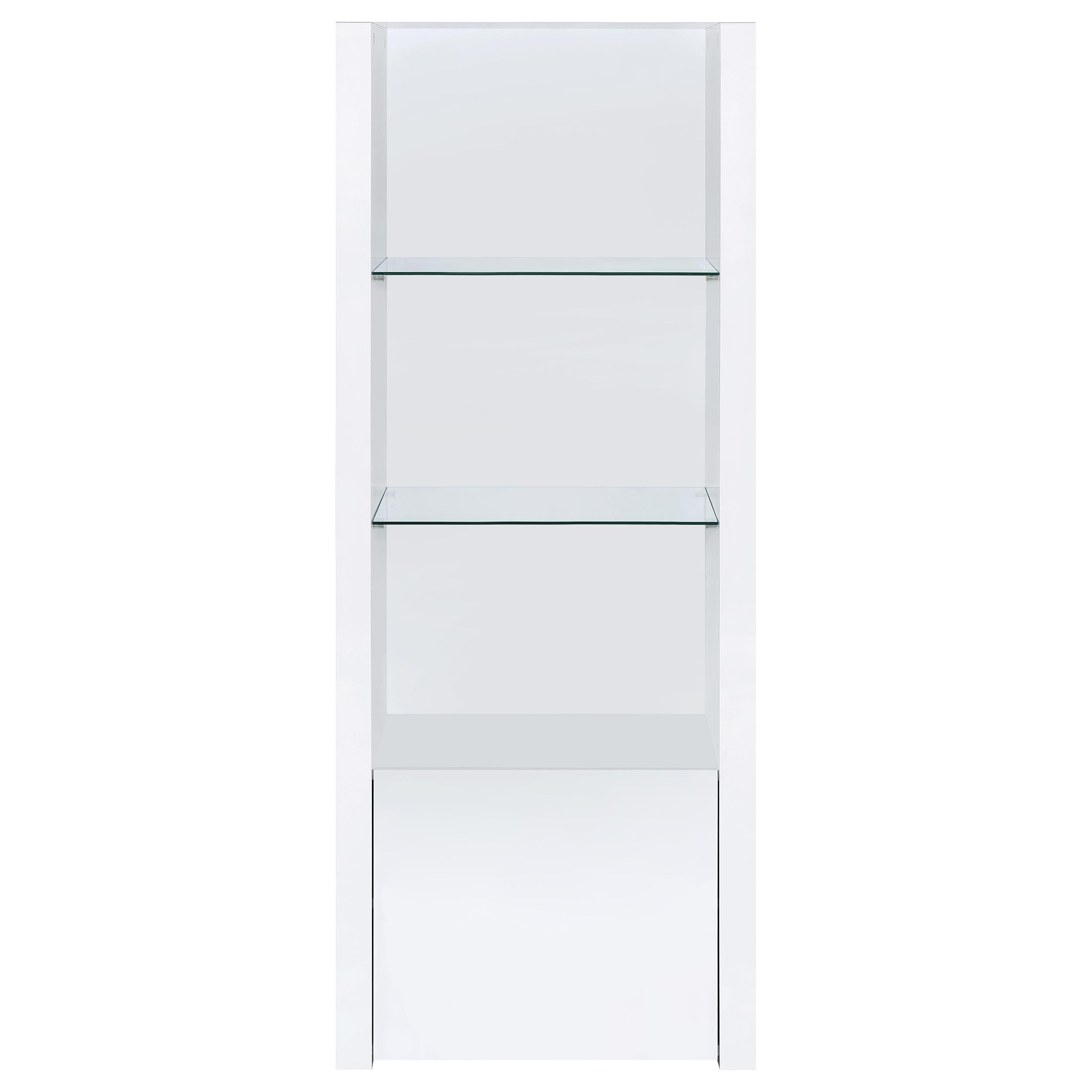 Jude 3-shelf Engineered Wood Media Tower High Gloss White