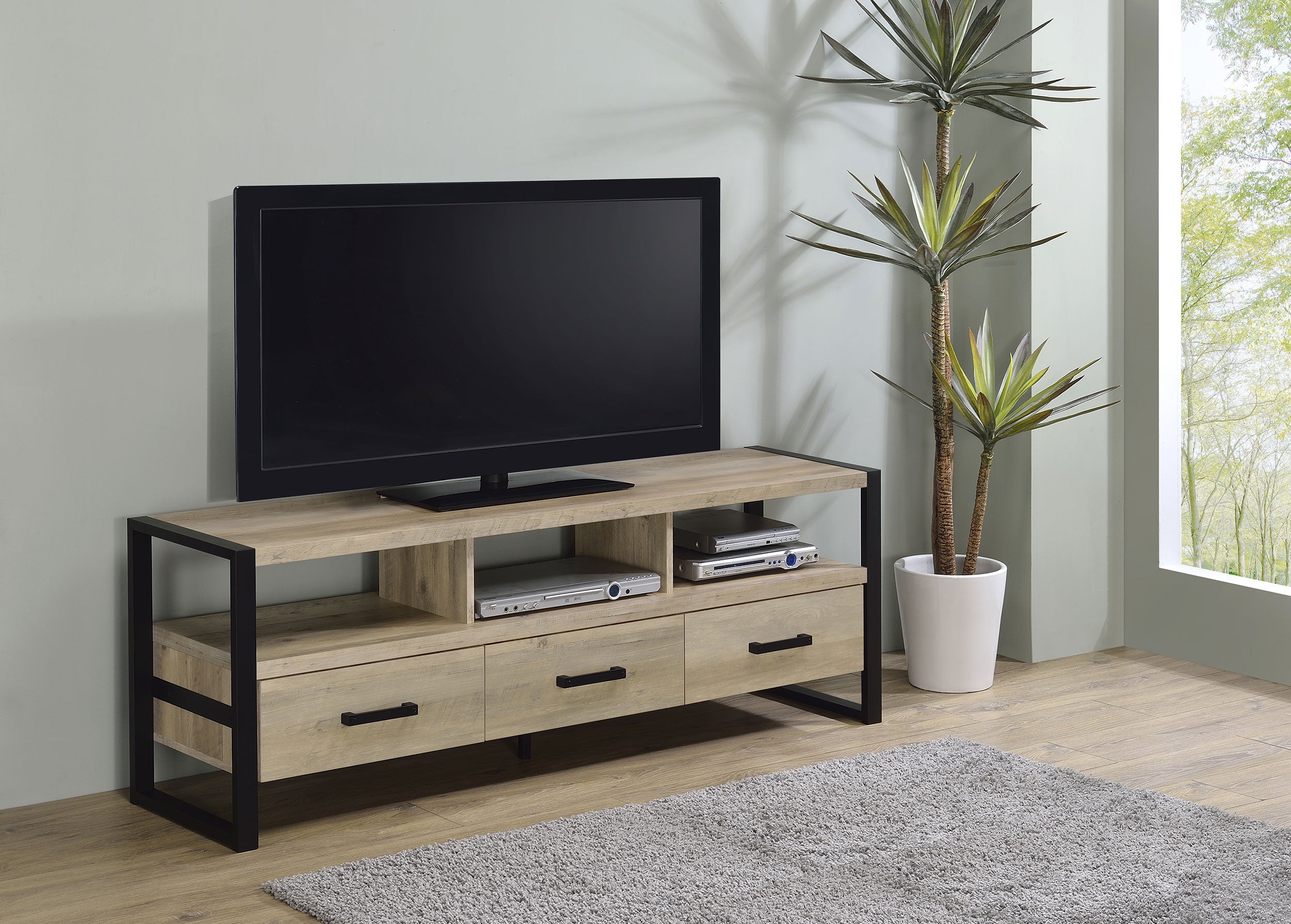 James 2-drawer Engineered Wood 48-inch TV Stand Dark Pine