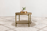 Arini Round End Side Table With Storage Shelf Black