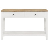 Hollis 2-drawer Wood Entryway Console Table Brown and White