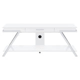 Marcia 1-drawer Wood 60-inch TV Stand White High Gloss