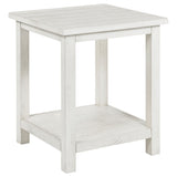 Payne Wood End Table with Shelf Distressed Brown