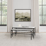 Ebby  Genuine Marble Top Nesting Coffee Tables White