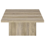 Devar Square Engineered Wood Coffee Table Distressed Pine