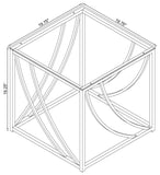 Lille Square Glass Top Side End Table Chrome