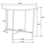 Ellison Round Marble Top Side End Table White and Gold