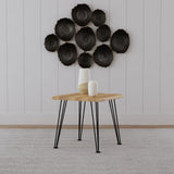 Zander Square Wood Top Coffee Table Natural Brown