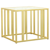 Adri Rectangular Glass Top Side End Table