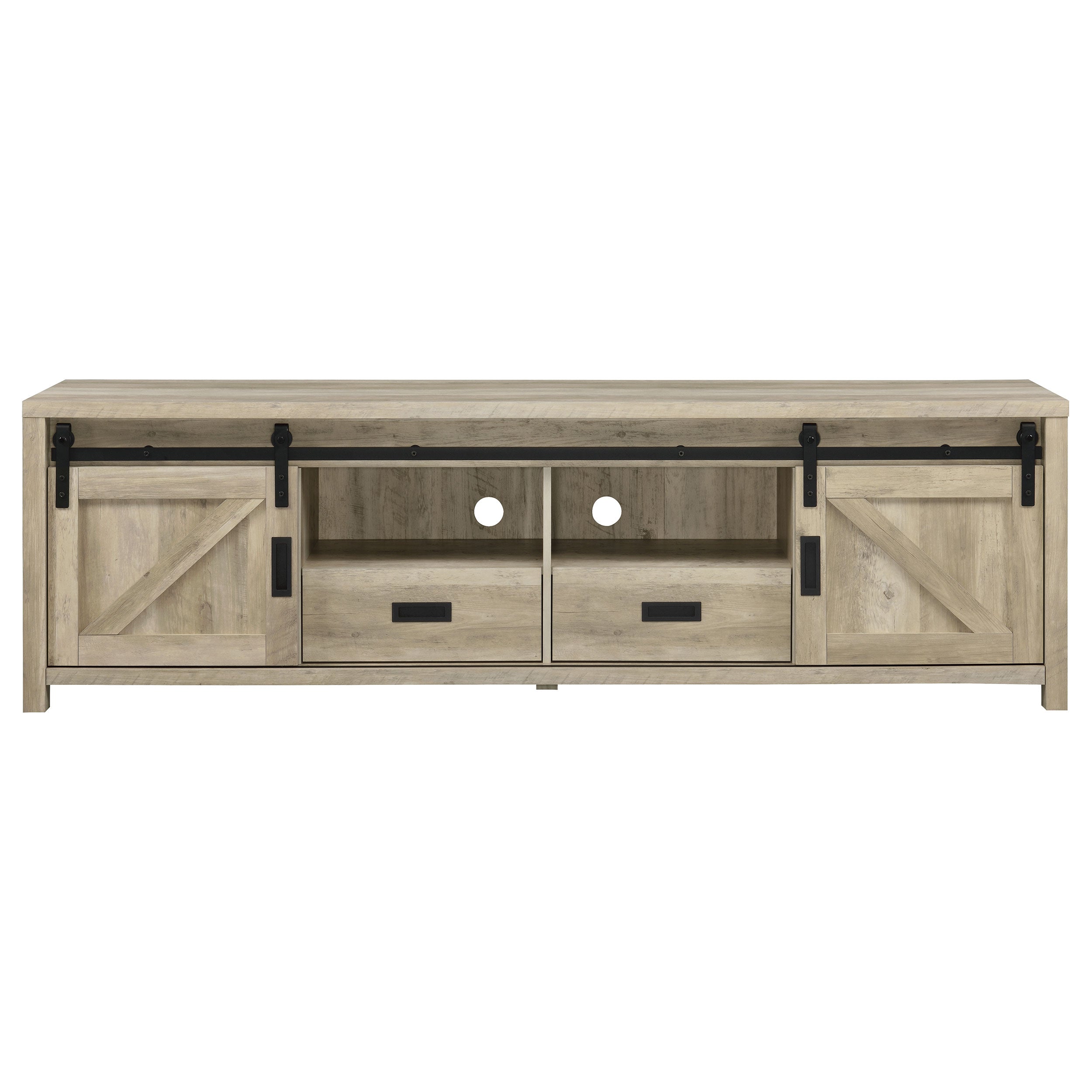 Madra 2-door Engineered Wood 79-inch TV Stand Dark Pine