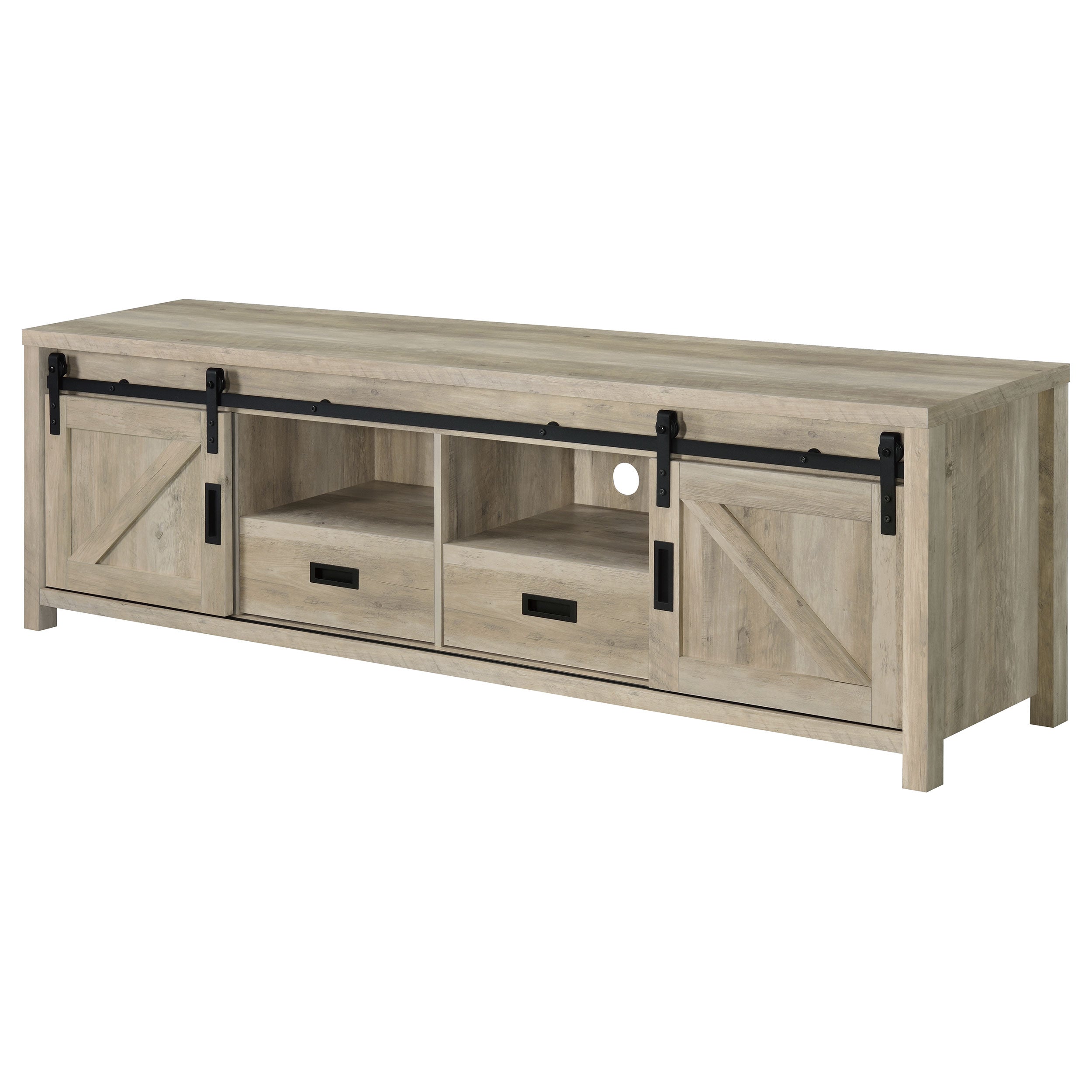 Madra 2-door Engineered Wood 79-inch TV Stand Dark Pine