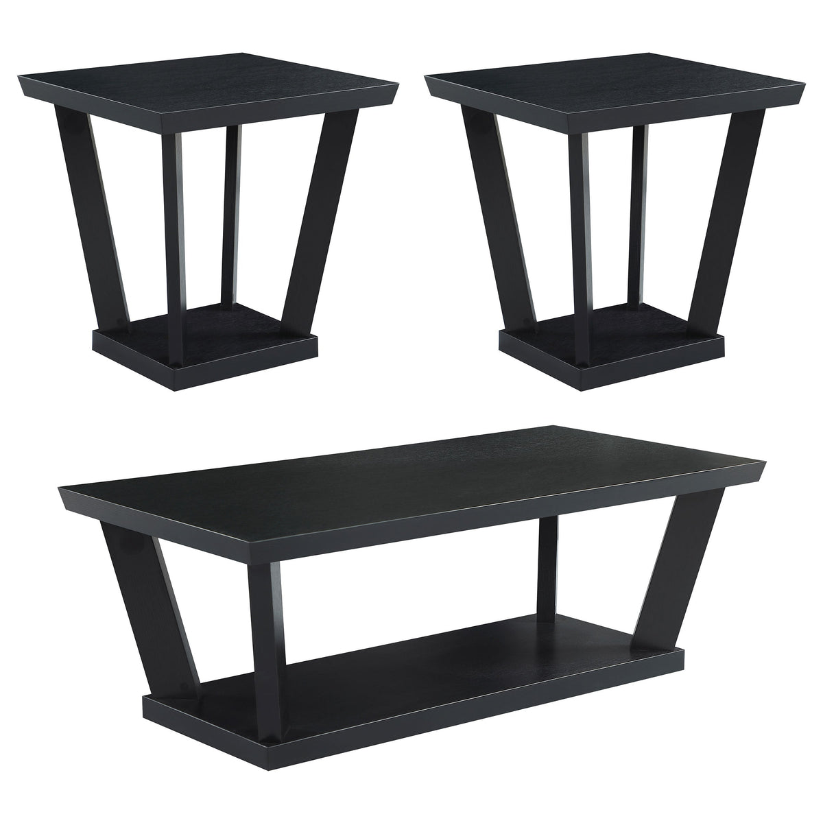 Aminta  Coffee and End Table Set Black