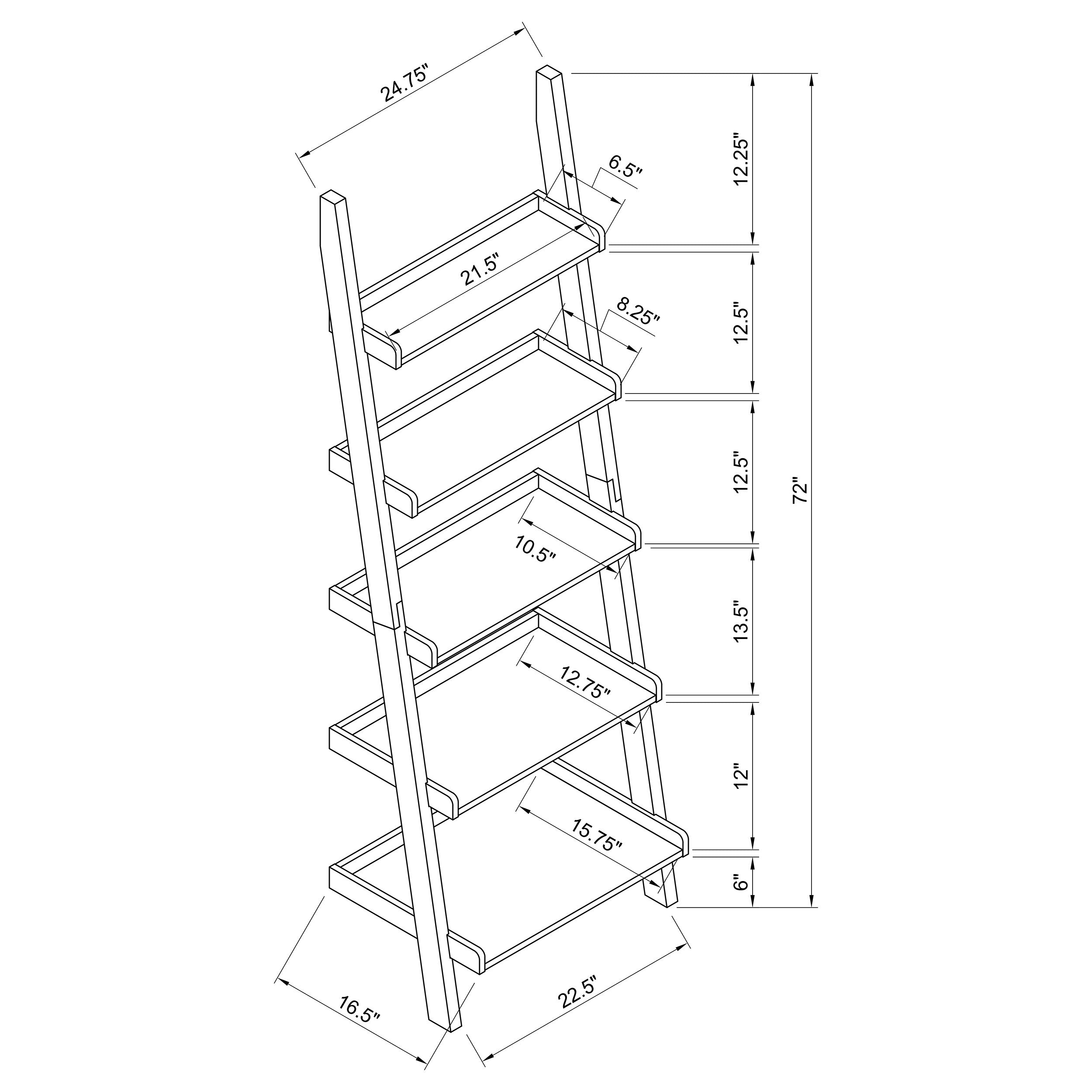 Colella  Ladder Desk and Bookcase Set Cappuccino