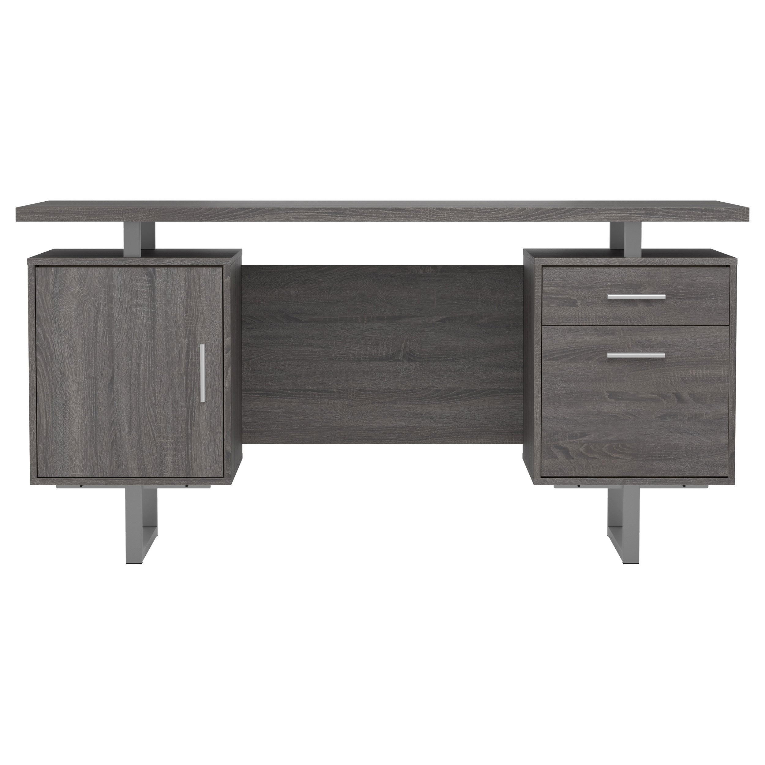 Lawtey 60-inch 2-drawer Computer Desk White High Gloss