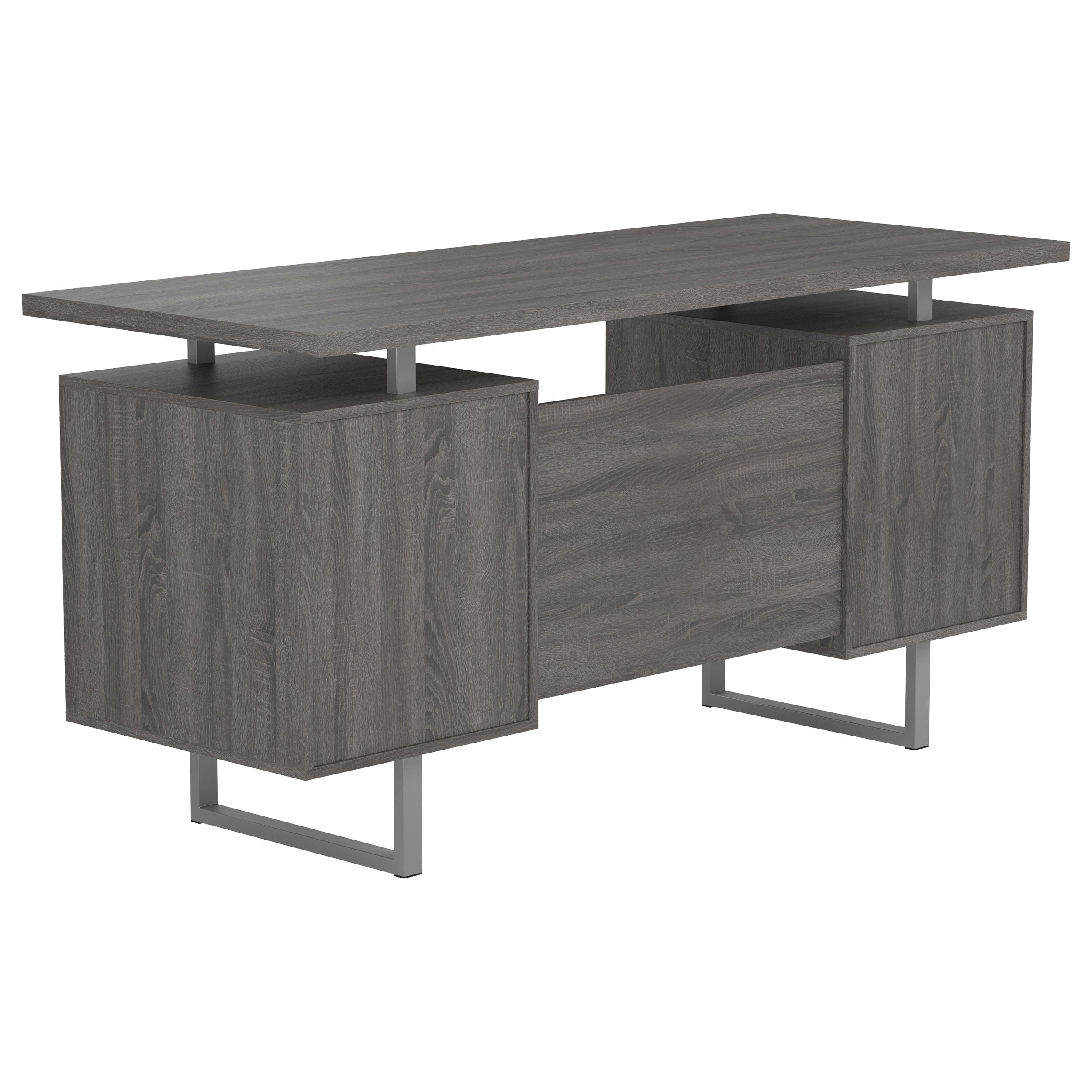 Lawtey 60-inch 2-drawer Computer Desk White High Gloss