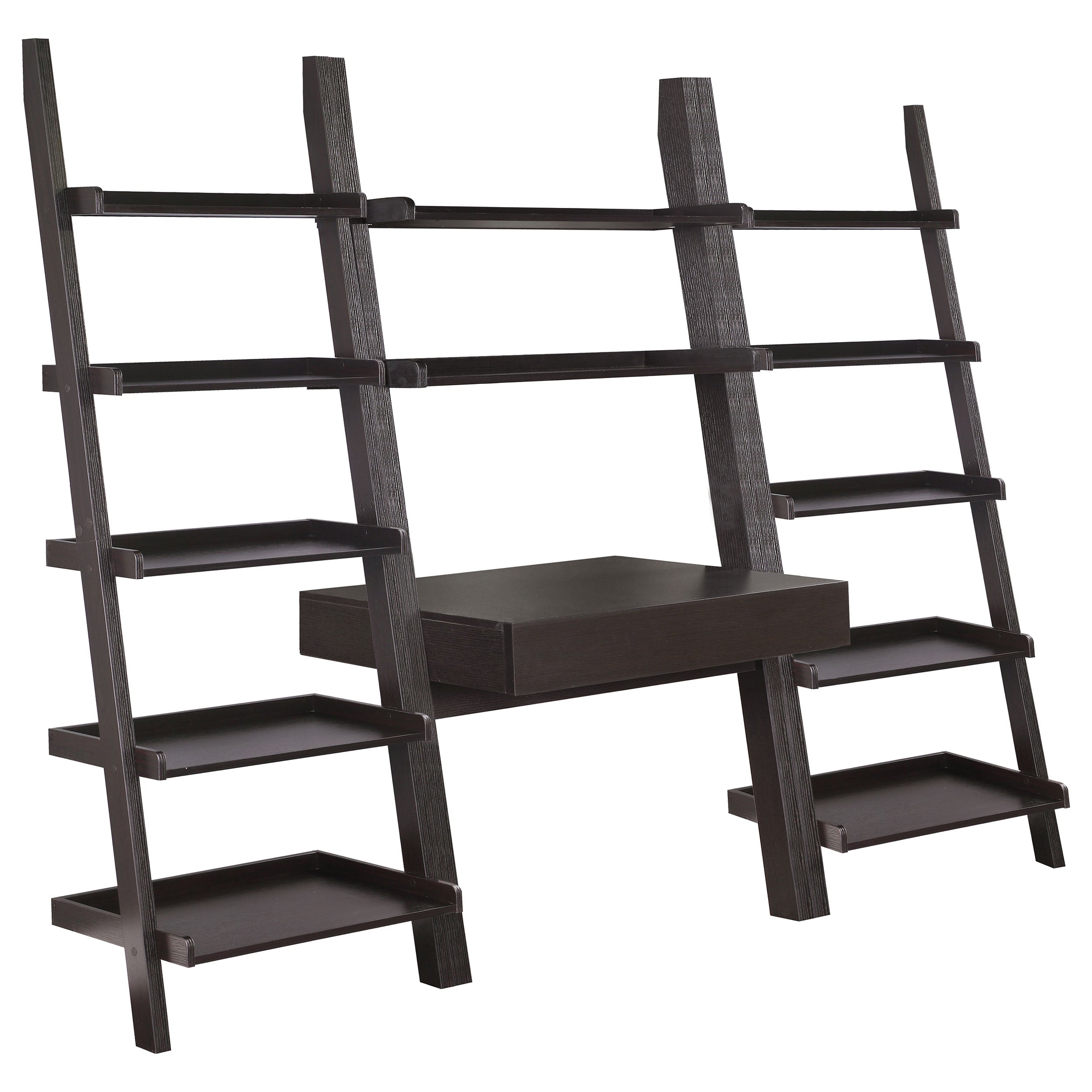 Colella  Ladder Desk and Bookcase Set Cappuccino