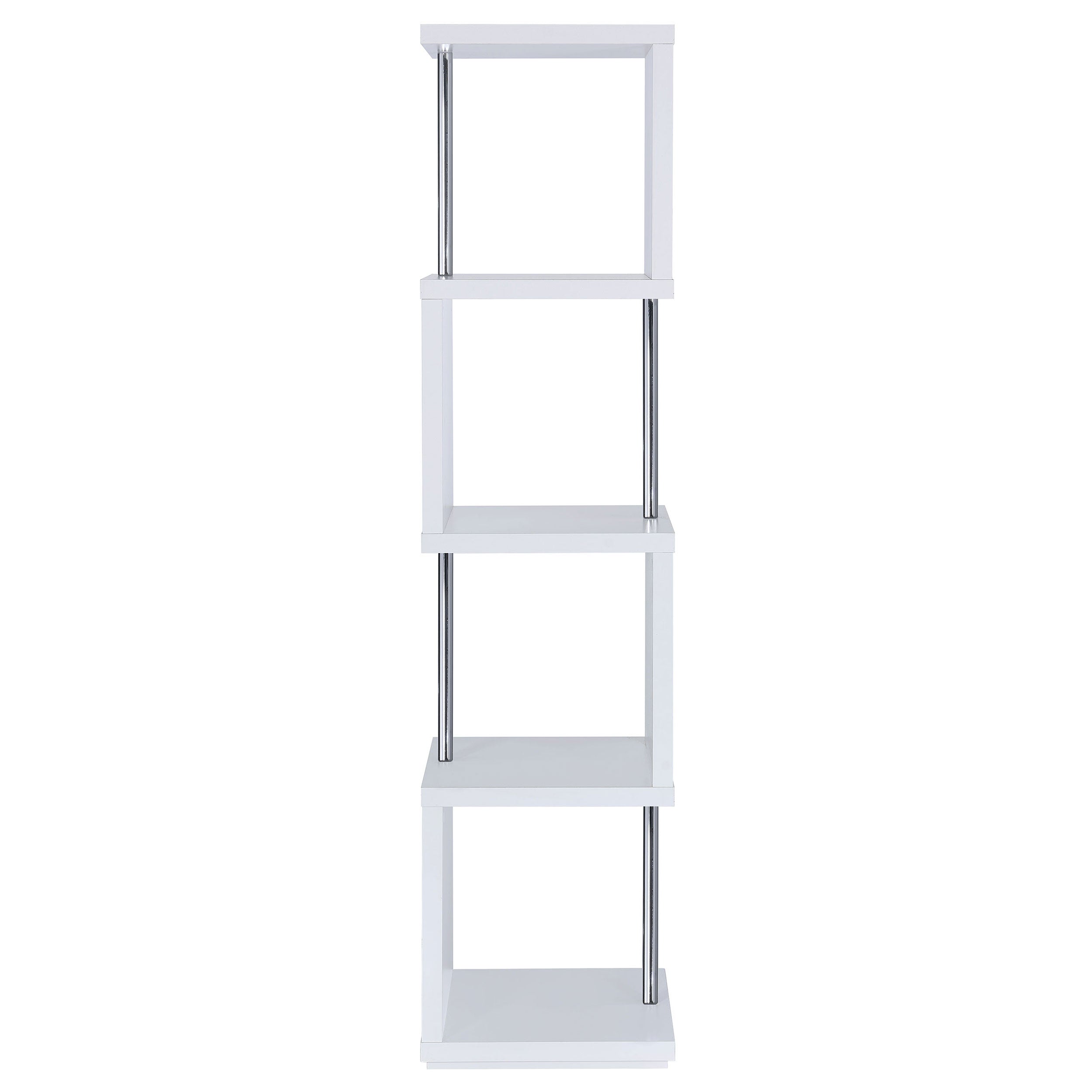 Baxter 67-inch 4-shelf Bookshelf Black and Chrome