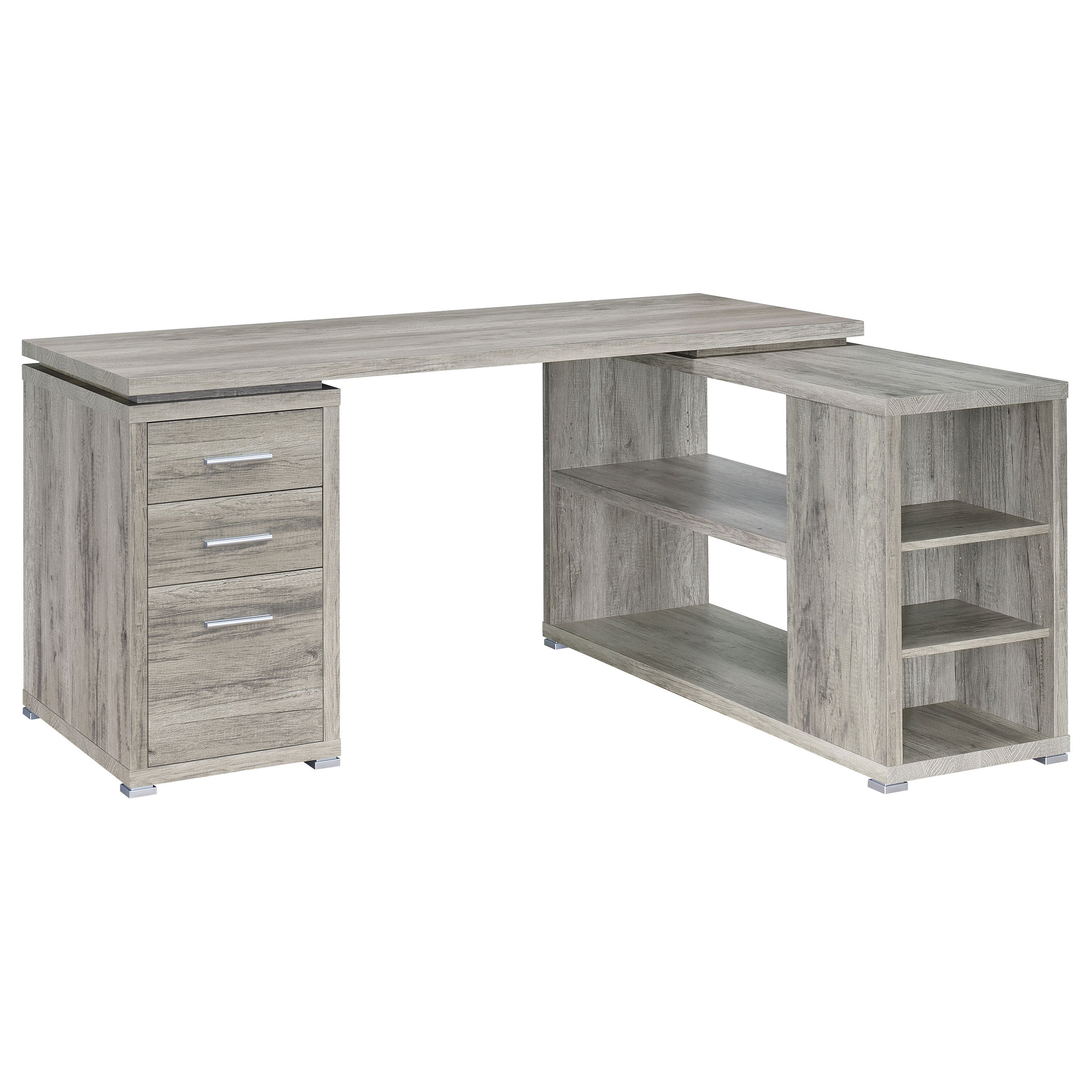 Yvette 60-inch 3-drawer L-Shape Computer Desk Cappuccino