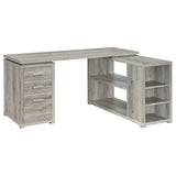 Yvette 60-inch 3-drawer L-Shape Computer Desk Cappuccino