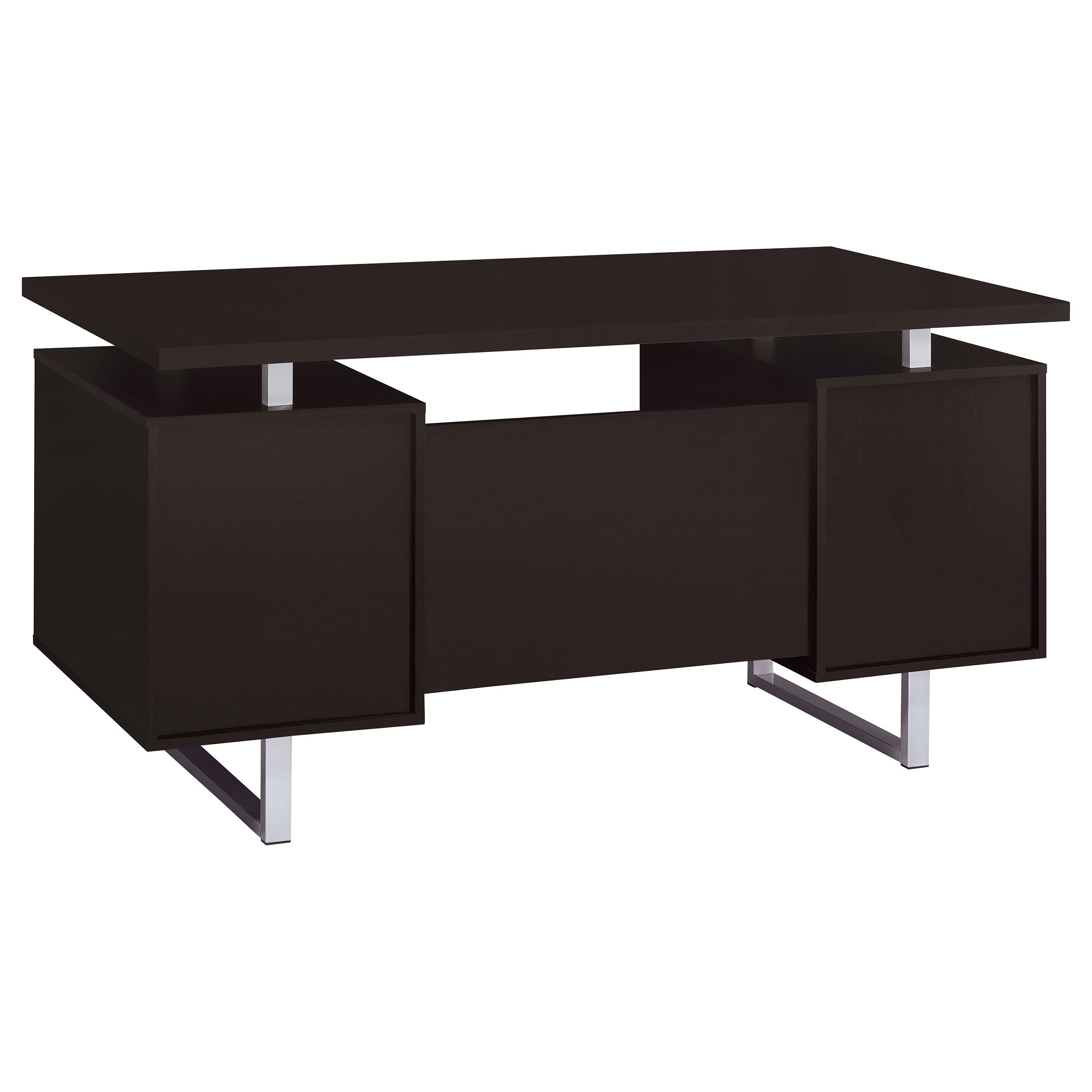 Lawtey 60-inch 2-drawer Computer Desk White High Gloss