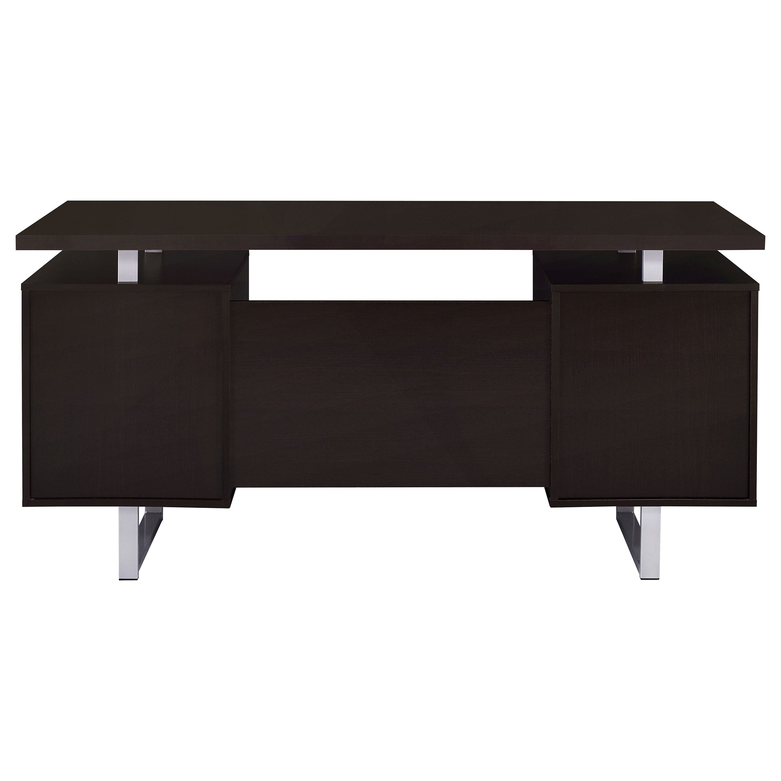 Lawtey 60-inch 2-drawer Computer Desk White High Gloss