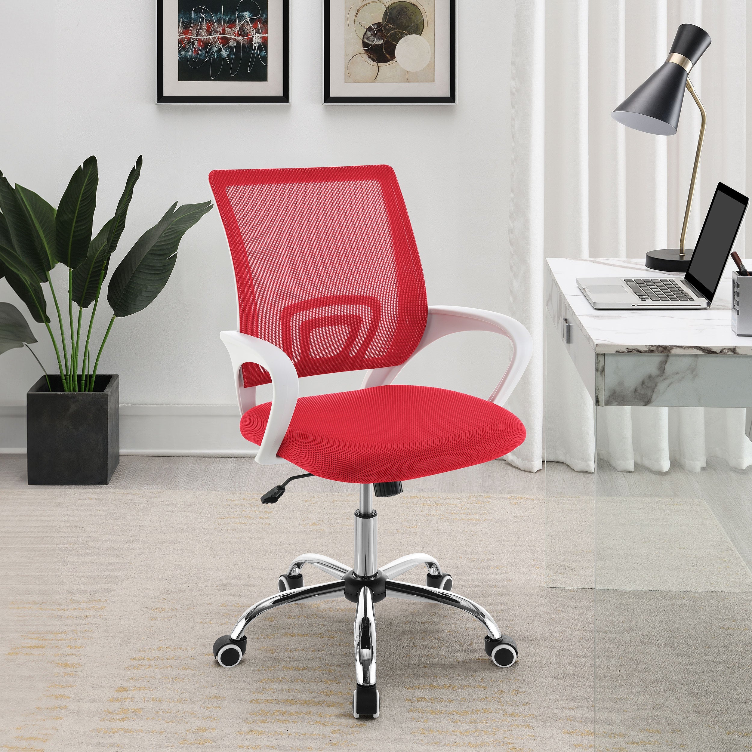 Felton Upholstered Adjustable Home Office Desk Chair Black