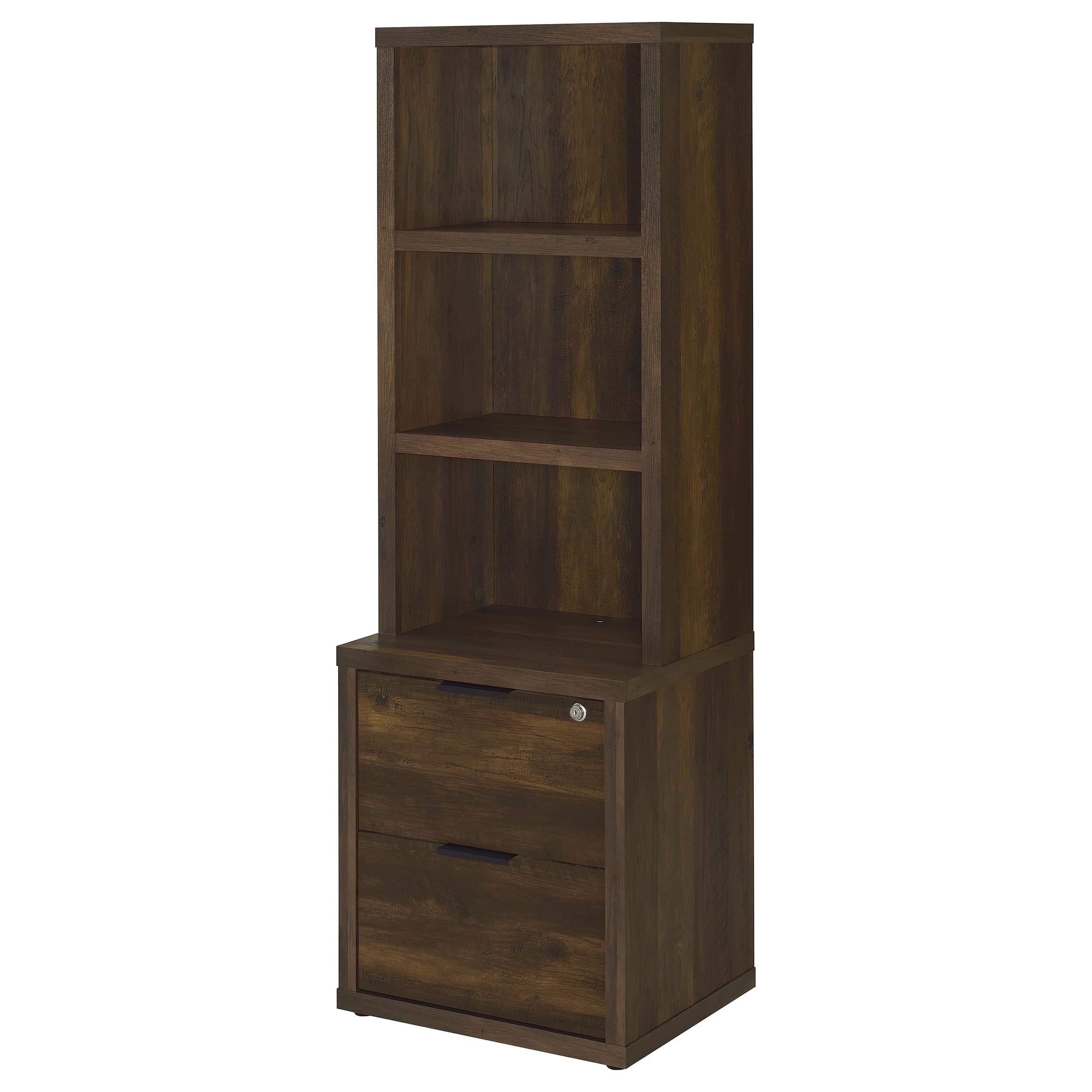Westpark 3-shelf Bookcase USB and Lockable Drawer Black