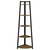 Jacksonville 63-inch 5-shelf Bookshelf Black and Aged Walnut