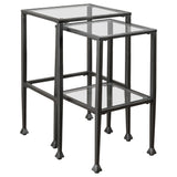 Leilani  Glass Top Nesting Table Set Black