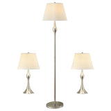 Griffin  Floor and Table Lamp Set Brushed Nickel