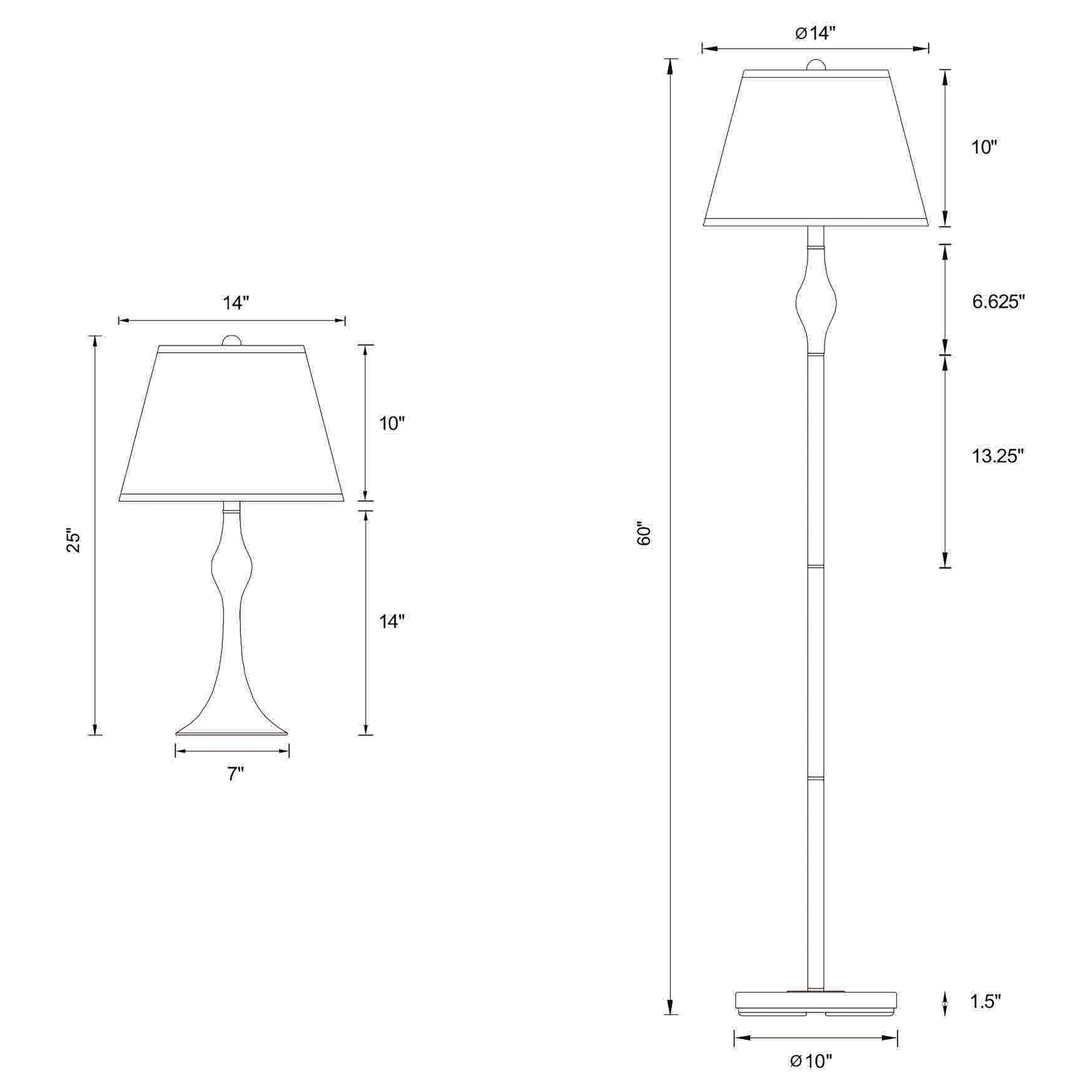 Griffin  Floor and Table Lamp Set Brushed Nickel