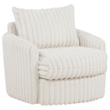 Sarco Corduroy Upholstered Swivel Accent Arm Chair Ivory