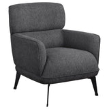 Andrea Upholstered Crecent Arm Accent Chair Orange