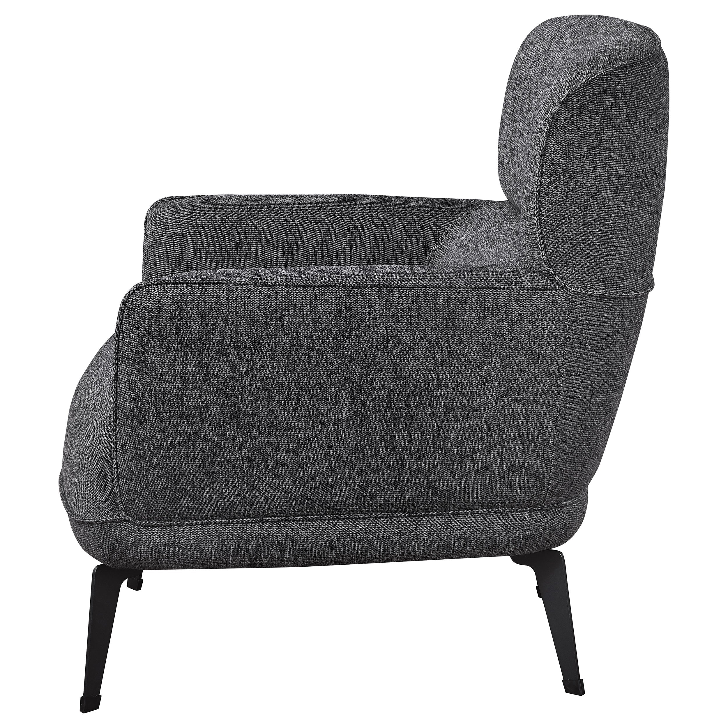 Andrea Upholstered Crecent Arm Accent Chair Orange