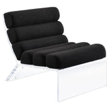 Serreta Boucle Upholstered Armless Acrylic Chair Ivory