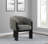 Valdez Boucle Upholstered Barrel Back Accent Chair Beige