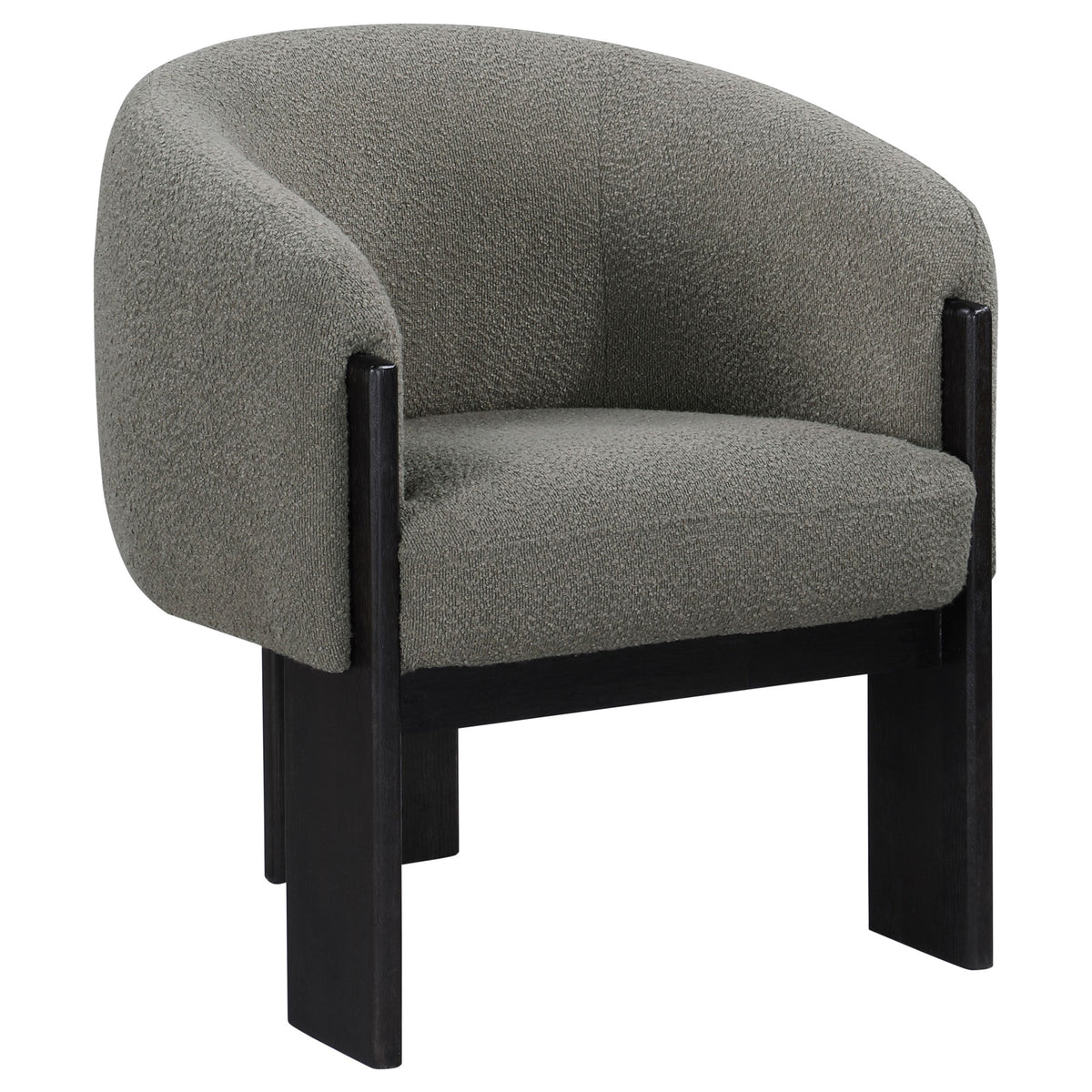 Valdez Boucle Upholstered Barrel Back Accent Chair Beige