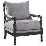 Blanchett Upholstered Bobbin Accent Chair White and Navy