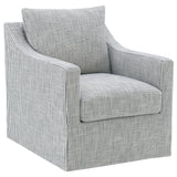 Winter Upholstered Sloped Arm Accent Swivel Chair Beige