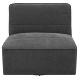 Cobie Upholstered Armless Swivel Chair Dark Charcoal