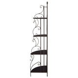 Poppy 74-inch 4-shelf Corner Bookshelf Copper and Cappuccino