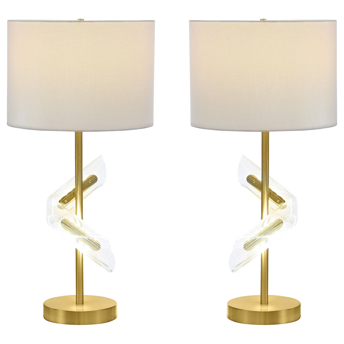 Kingsley 30-inch Drum Shade Table Lamp Gold (Set of 2)