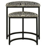 Zakiya  Demilune Nesting Table Set Black and White