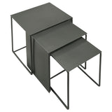 Imez  Rectangular Metal Nesting Table Set Grey
