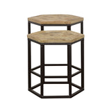 Adger  Hexagonal Nesting Tables Natural and Black